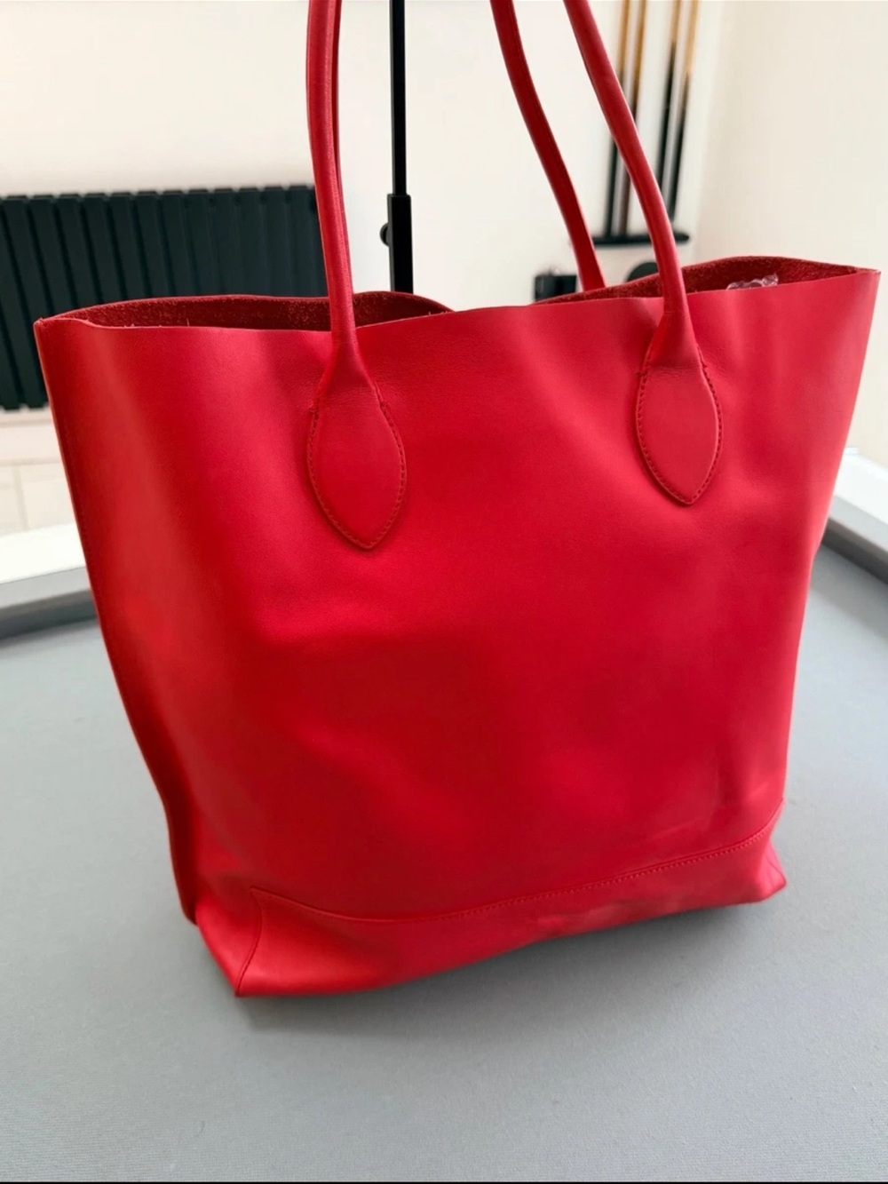 Mulberry Red Leather Tote - Sleek Everyday Carry